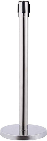 Olmecs Indoor Outdoor Stanchion, Stainless Steel Crowd Control Barriers with Separation Belt - Set 2PCS, 2m
